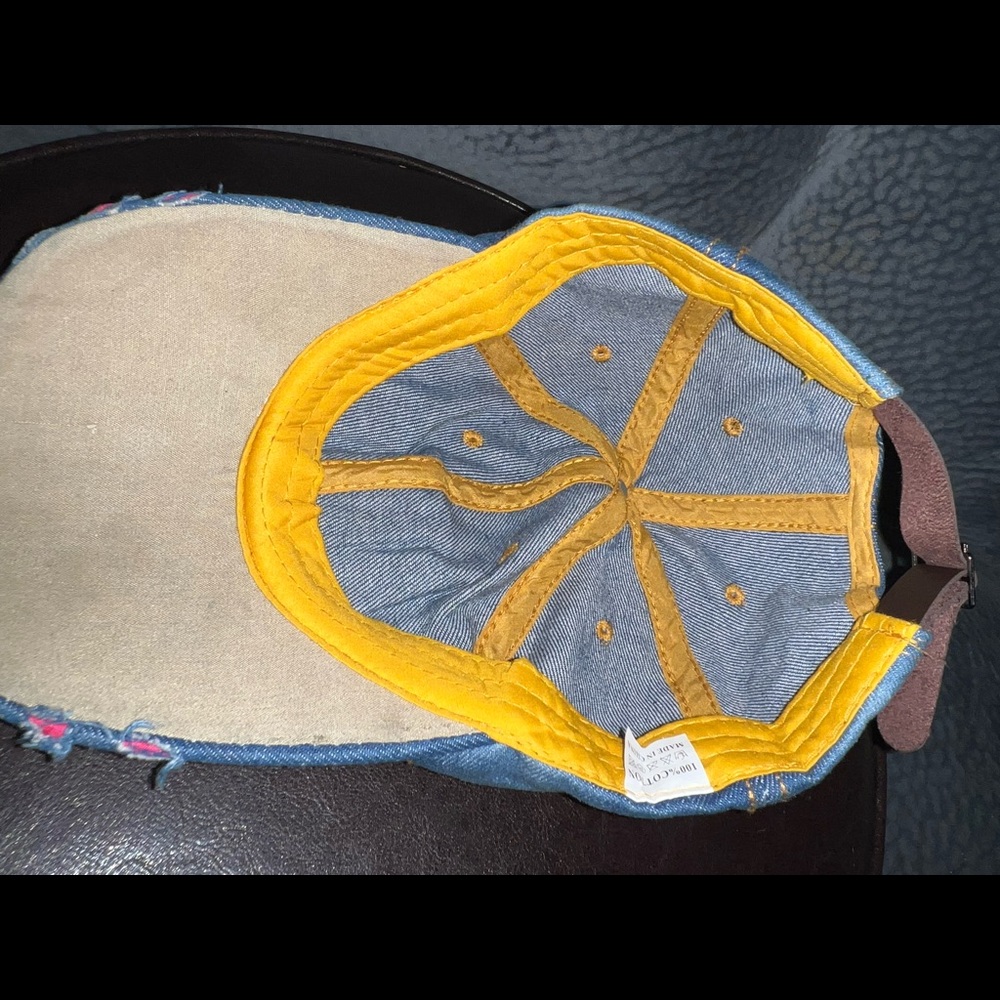 Harlem diamond distressed adjustable denim hat - Picture 12 of 15